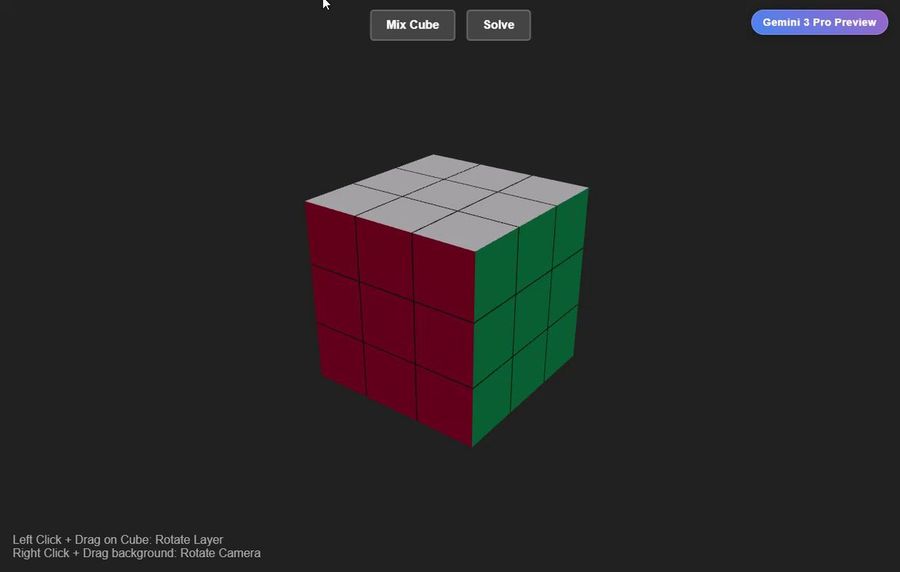 3D Rubik’s Cube Web-App mit Misch- und Lösungssteuerungen