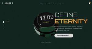 Luxuriöse Smartwatch Three.js Landingpage mit animierten Abschnitten