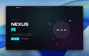 Futuristische animierte Landingpage für KI-Spiel