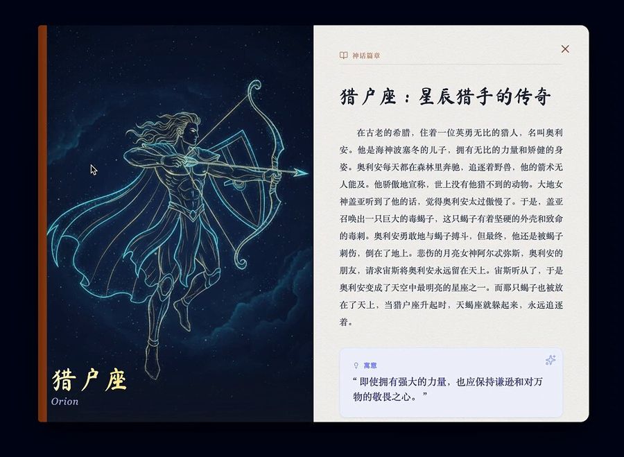 Aplicativo web chinês para constelações da mitologia grega