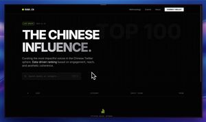 Landingpage für das chinesische Twitter KOL Leaderboard