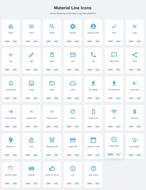40 einfache SVG-Icons mit Download-Buttons generieren