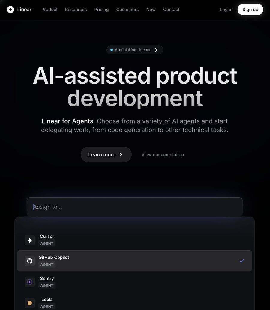 Página web "Olá, mundo" com variantes estilo Linear