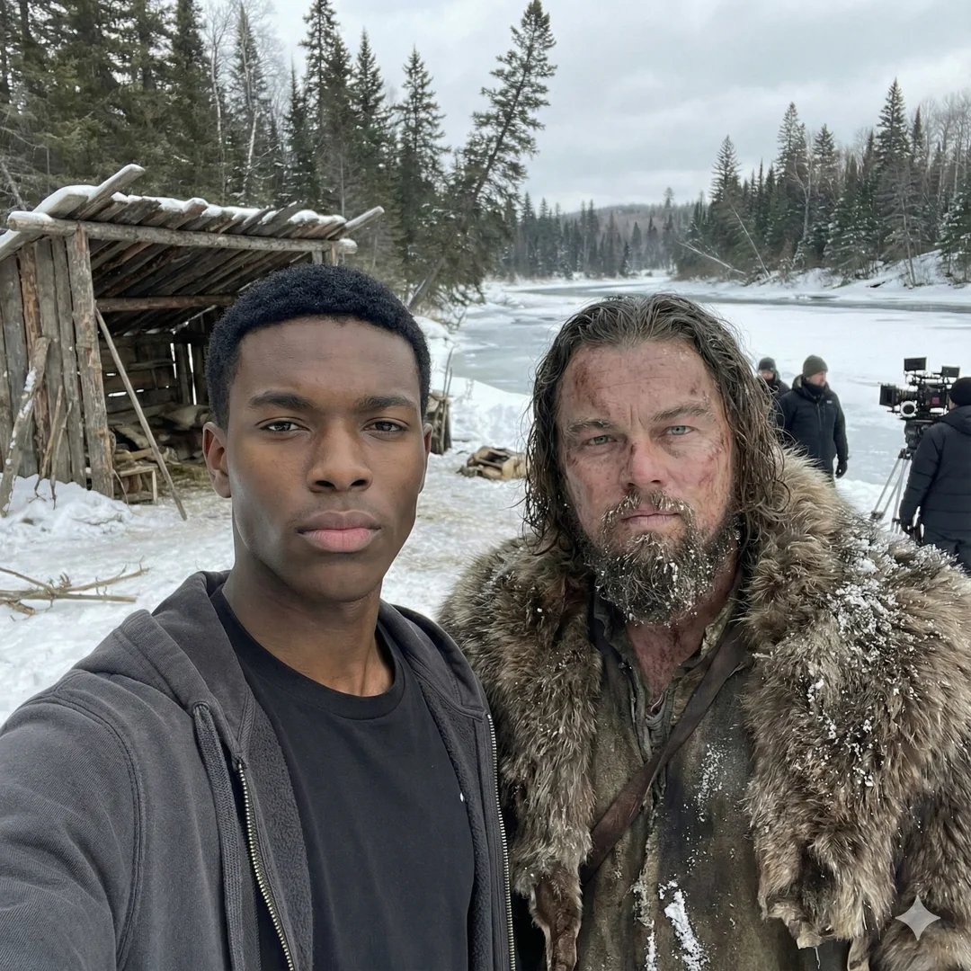 Selfie con un personaje de película usando una cara de referencia en Nano Banana Pro