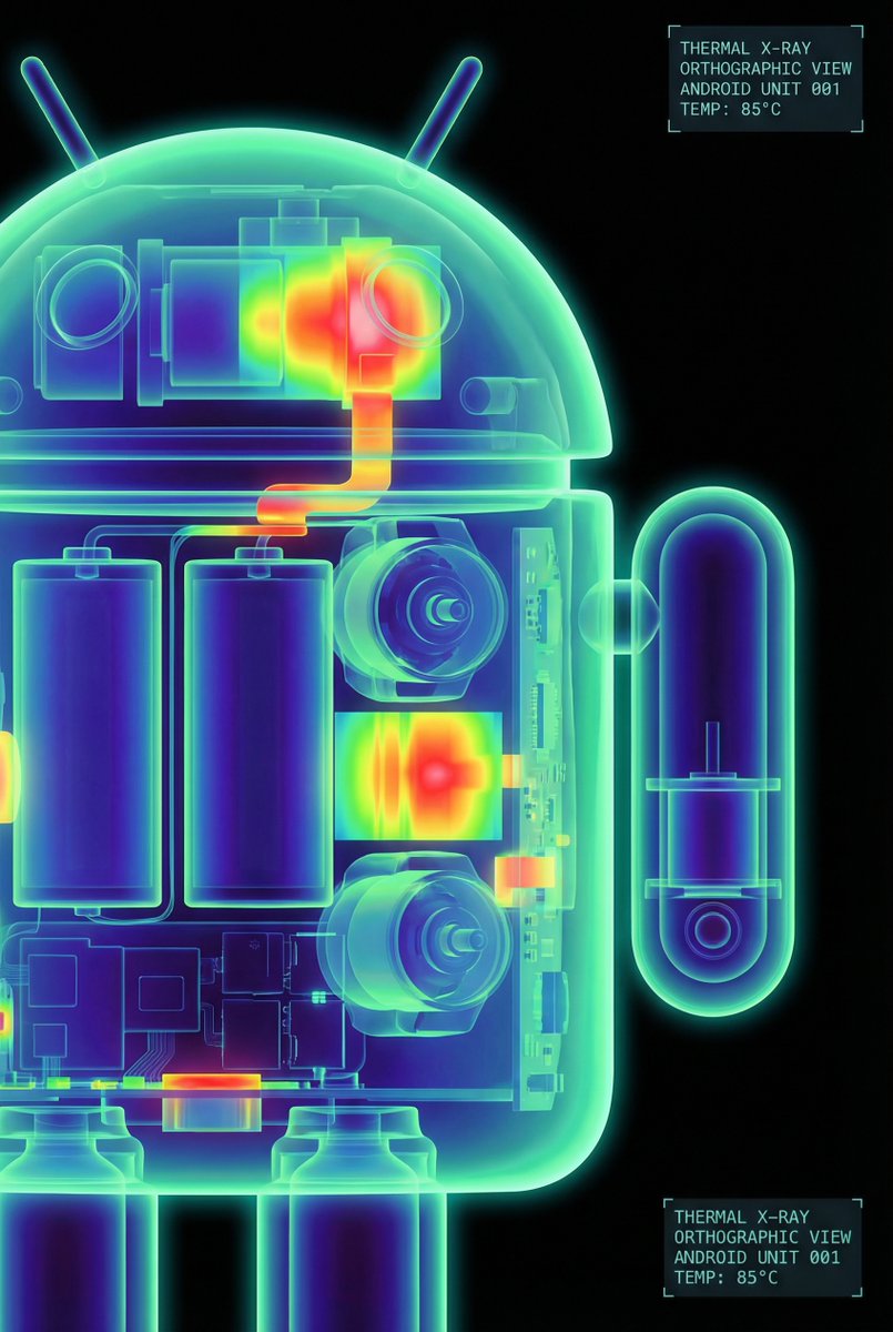 Renderização Térmica de Raios-X de Alto Contraste de Robô Android