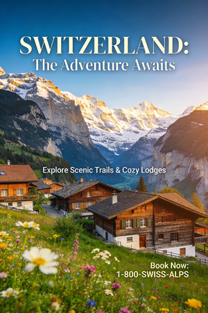 Póster de viaje inspirador de los Alpes suizos