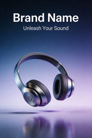 Anuncio de auriculares inalámbricos elegantes y minimalistas