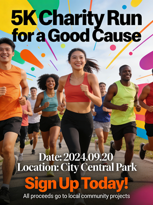 Póster de la carrera benéfica 5K "Energetic"
