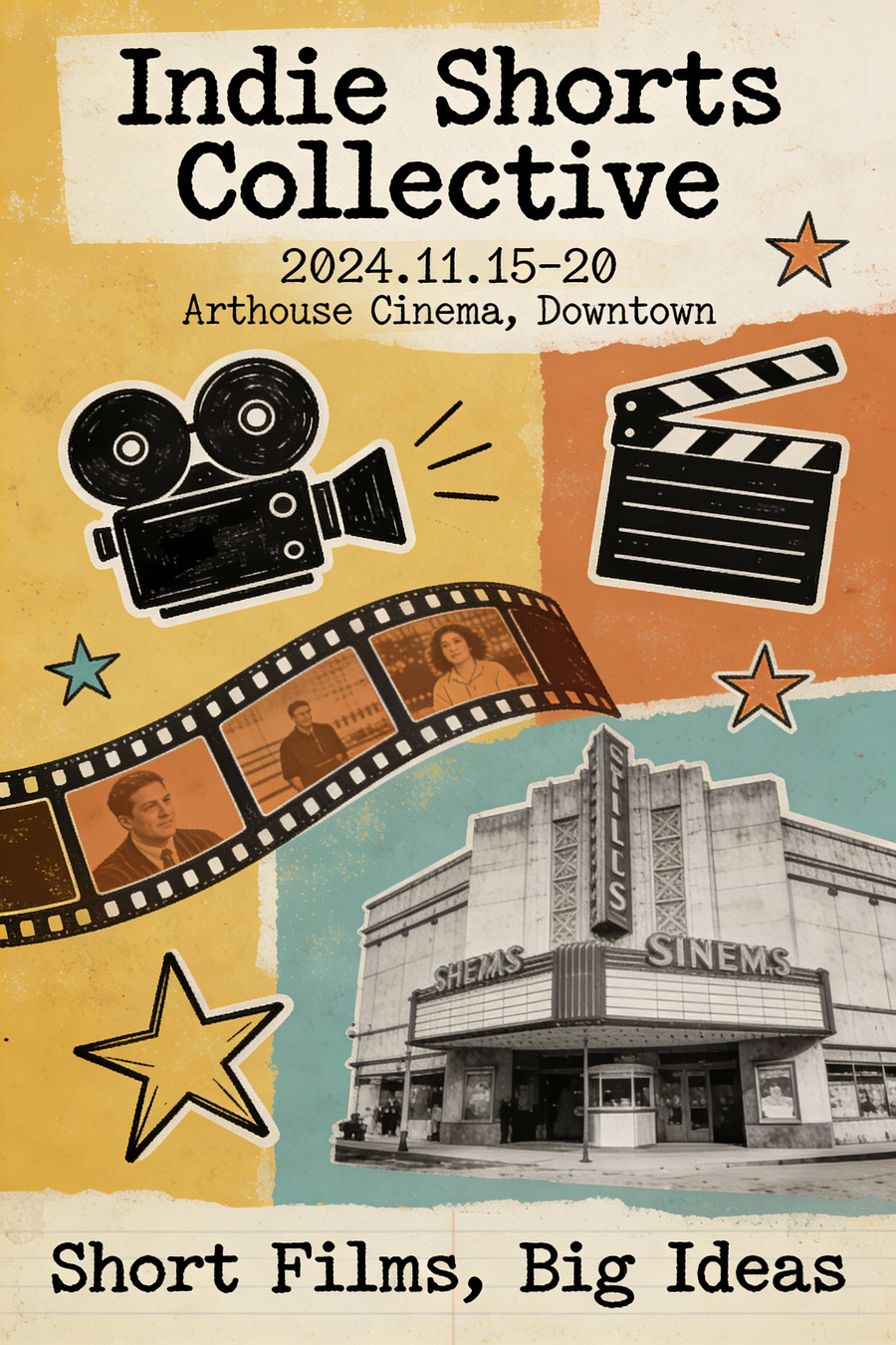 Póster peculiar para un festival de cortometrajes independientes