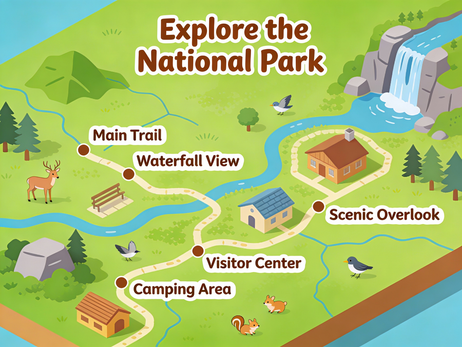 Mapa isométrico del Parque Nacional