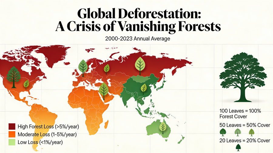 Visualización de datos de la deforestación global