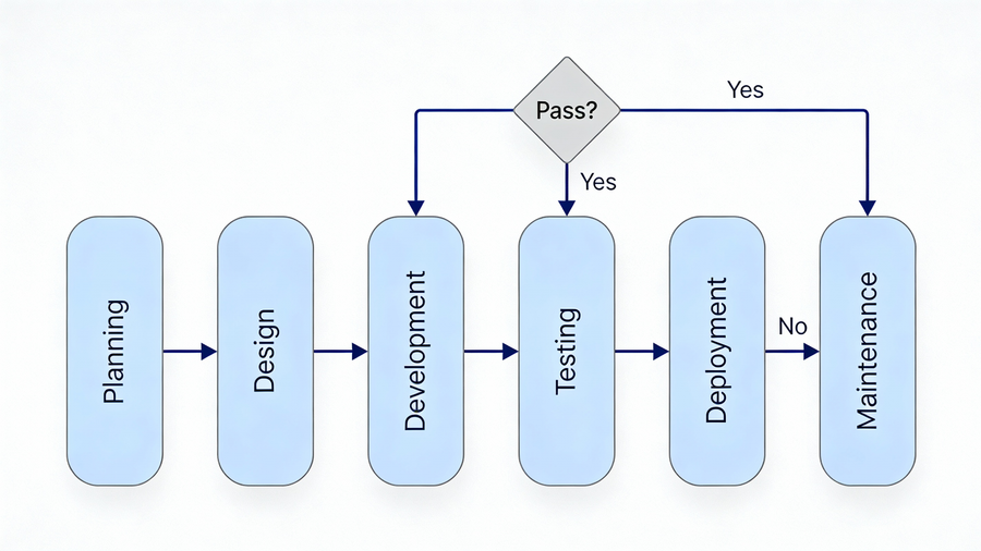 Diagrama de flujo profesional de SDLC