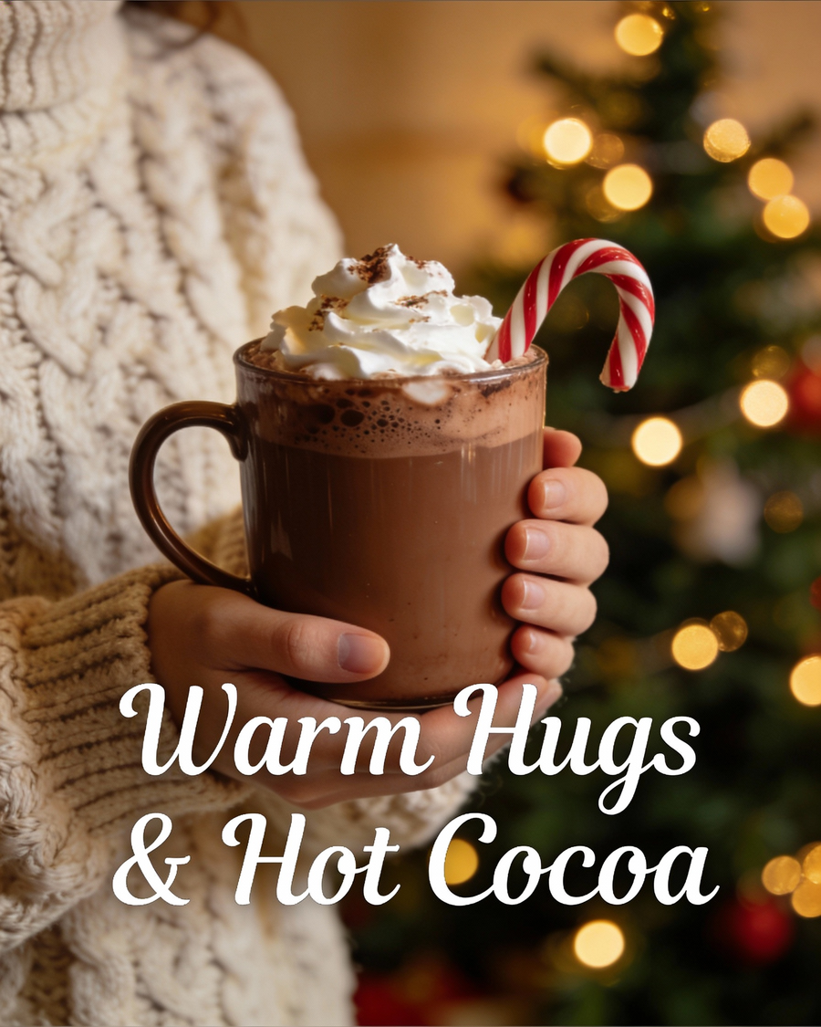 Chocolate caliente navideño acogedor