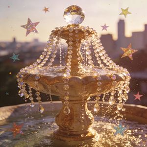 Fuente de cristal con estrellas