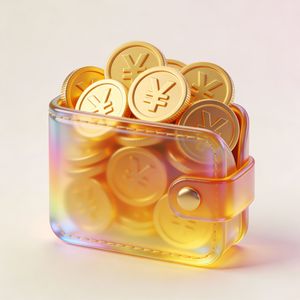 Icono 3D de Monedero y Monedas de Cristal