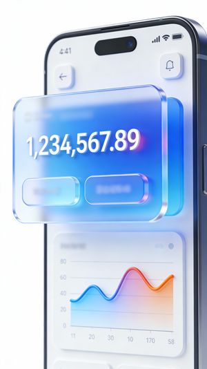 Interfaz de usuario de aplicación financiera estilo C4D