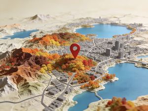 Mapa topográfico de Hangzhou