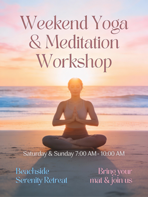 Póster del taller de yoga y meditación Serene