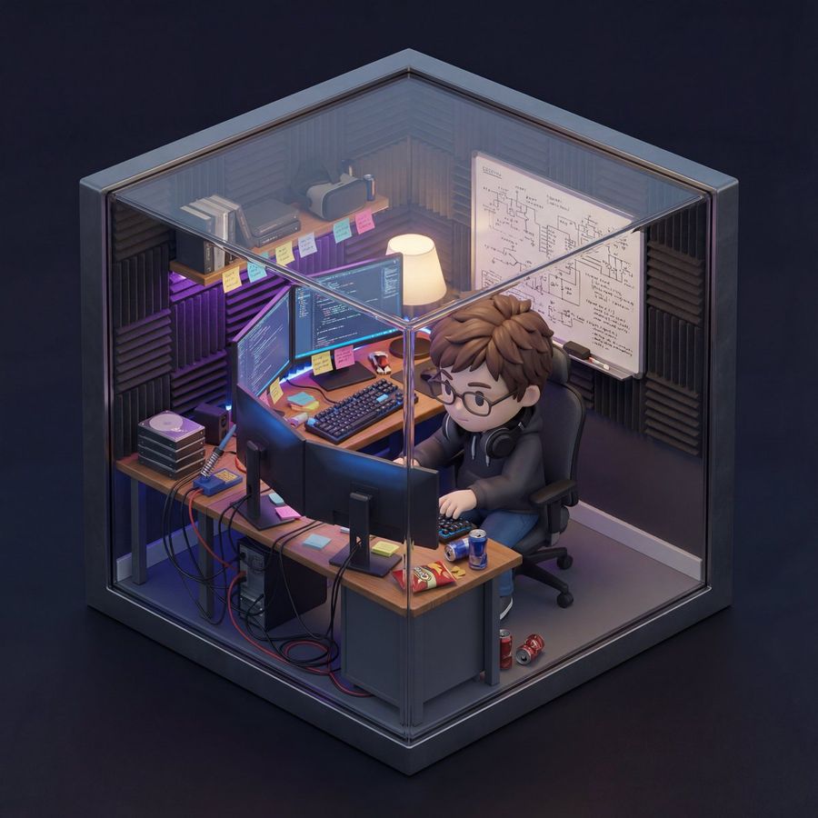 等距 3D 迷你房间与 Q 版角色提示词
