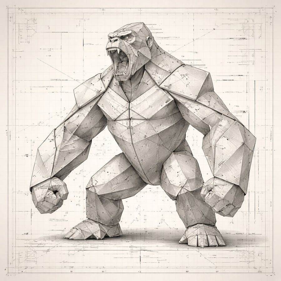 Progetto dettagliatissimo in carta piegata di King Kong