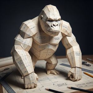 Progetto dettagliatissimo in carta piegata di King Kong - 2
