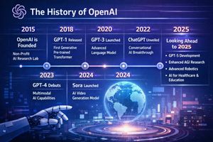 Infografica della storia di OpenAI - 2