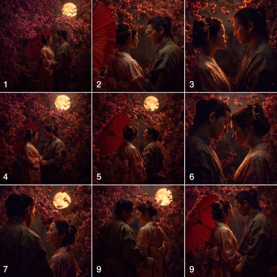 숫자 매기기를 이용한 3x3 그리드 장면 생성