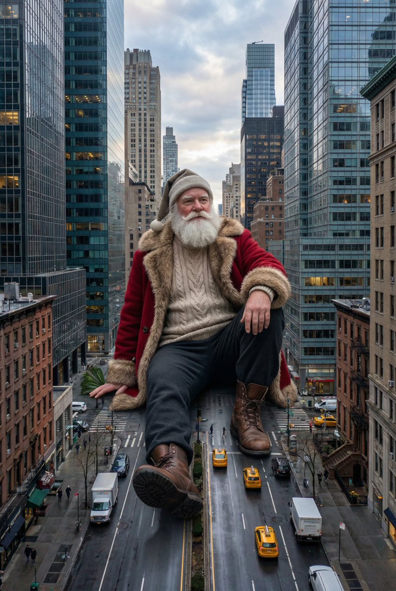 NYC Caddesi'nde Dev Noel Baba (Yapılandırılmış İstek)