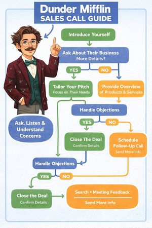 L'infografica del diagramma di flusso delle vendite ispirata a The Office