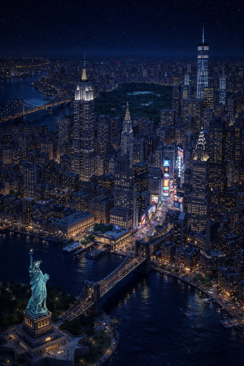 Escena de caricatura 3D en miniatura isométrica de Nueva York