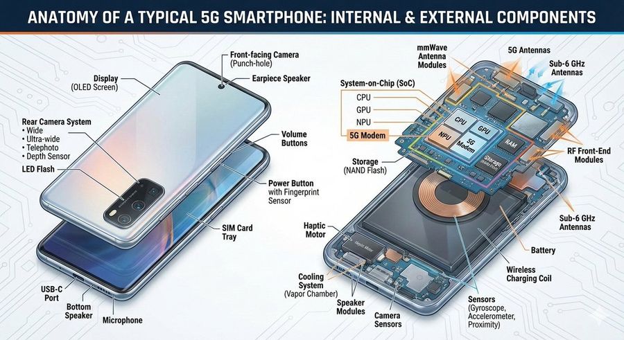Prompt per infografica su smartphone 5G