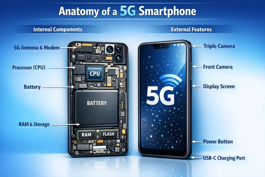Prompt per infografica su smartphone 5G