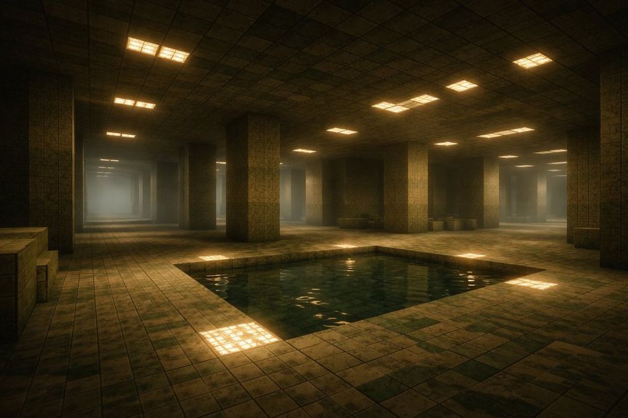 Prompt per immagini di spazi liminali in Minecraft