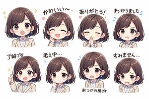 Generazione di espressioni in stile sticker LINE - 3
