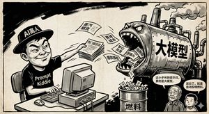 Generare un fumetto satirico nello stile di Hua Junwu - 3