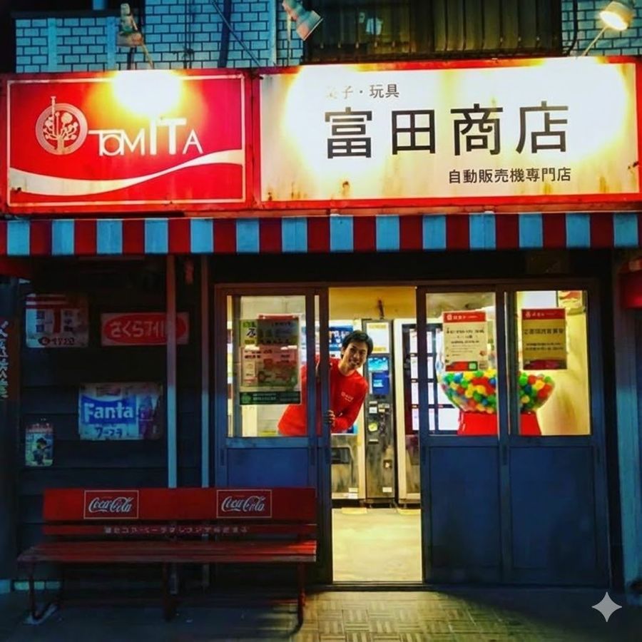 Lời nhắc tổng hợp hình ảnh minh họa Takoyaki và nội thất cửa hàng