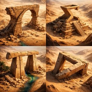 Ruinas desérticas de la cuadrícula de matemáticas puras - 1