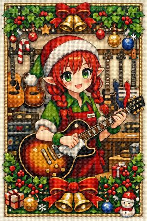 Punto croce Elfo di Natale Anime - 1