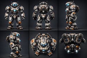 3x2 ロボットキャラクターマトリックスのテクニカルプロンプト - 1