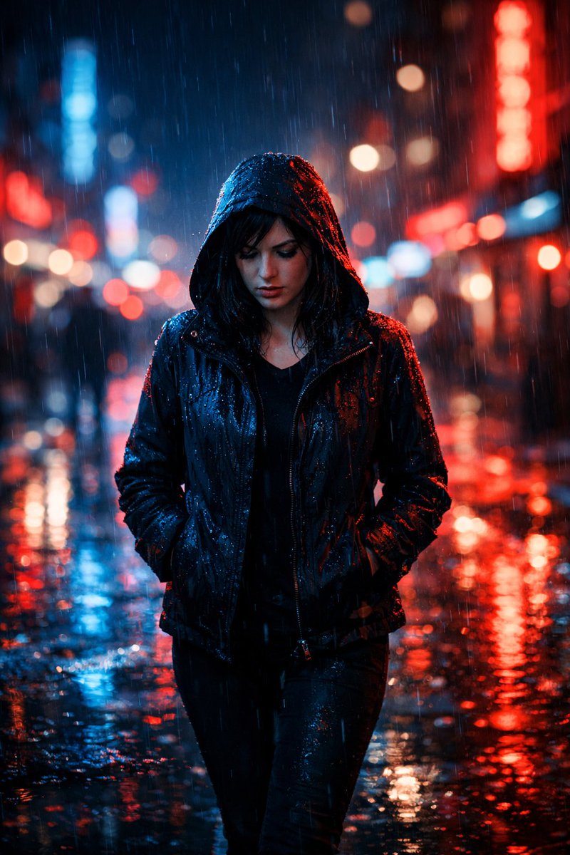 Prompt de Cena de Rua Noturna Cinematográfica