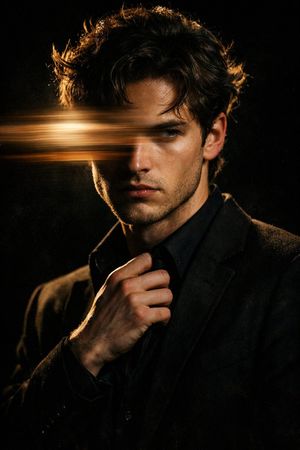 Retrato Cinematográfico Sombrio com Desfoque de Movimento e Iluminação Direcional - 1