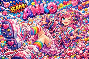 Aniko'nun Harajuku Decora Pop Art Posteri - 1