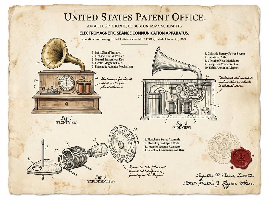 Documento de Patente Vintage de uma Invenção