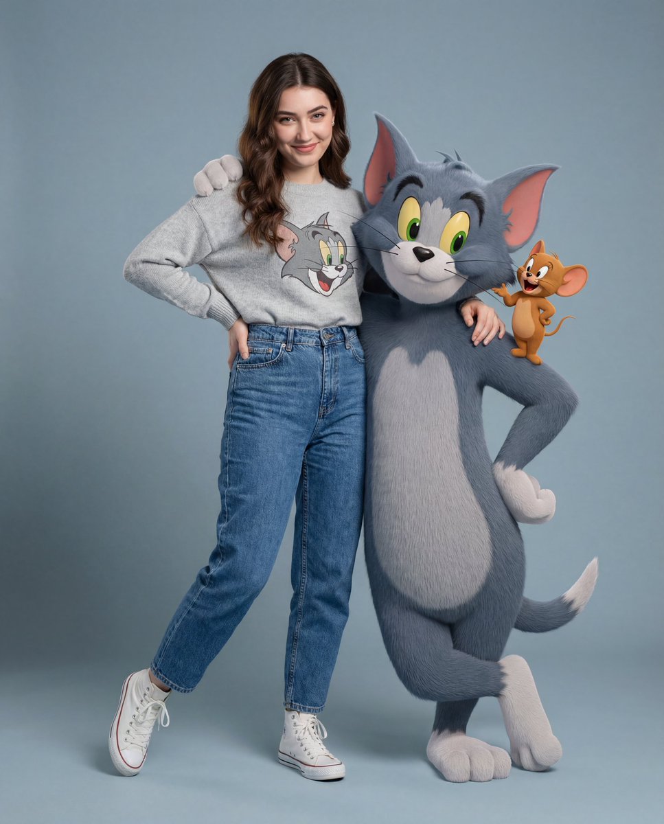 Sesión de fotos de moda hiperrealista de Tom y Jerry