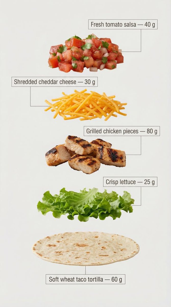 Infográfico de Taco em Vista Explodida para Uso Comercial