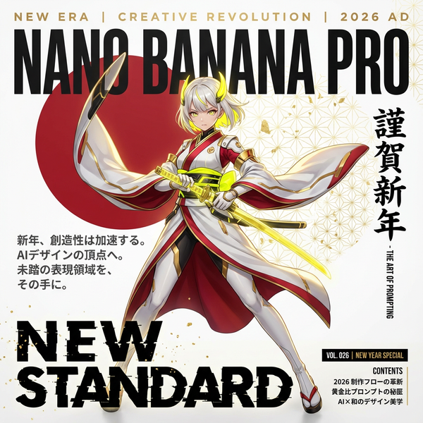 Prompt para el diseño de la portada de una revista de Año Nuevo futurista - Nano Banana Pro