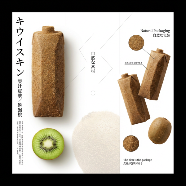 Póster de empaque de jugo de kiwi estilo japonés prémium - Nano Banana Pro