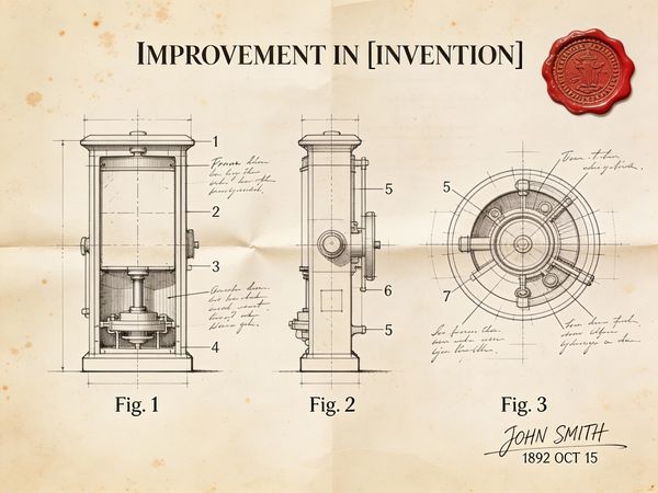 Vintage Patent Document for an Invention - Seedream 4.5