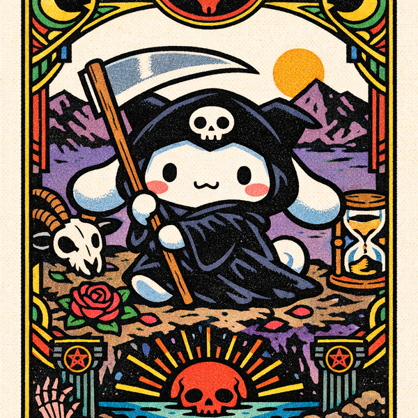 Simulación de Risografía de Cartas del Tarot de Sanrio - GPT Image 1.5