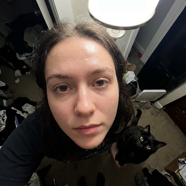 Selfie de un smartphone cenital con un gato negro - Nano Banana Pro